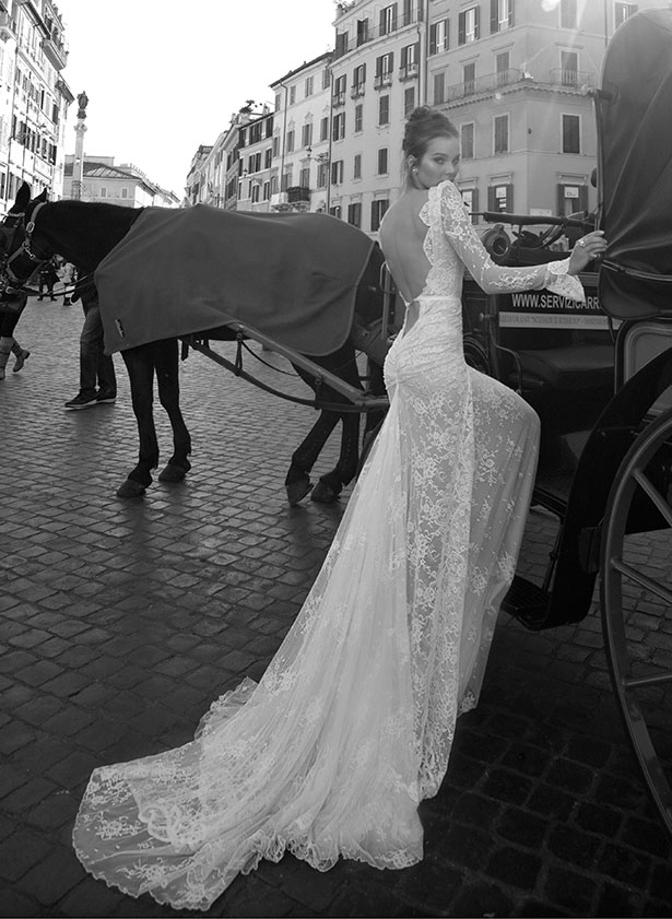 Inbal Dror Lace Sleeve Wedding Dress