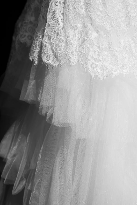 Wedding Stress Tulle Chantilly Lace Layers 