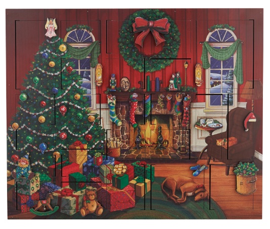 Fortnum and Mason fireside traditional christmas wooden advent calendar heirloom